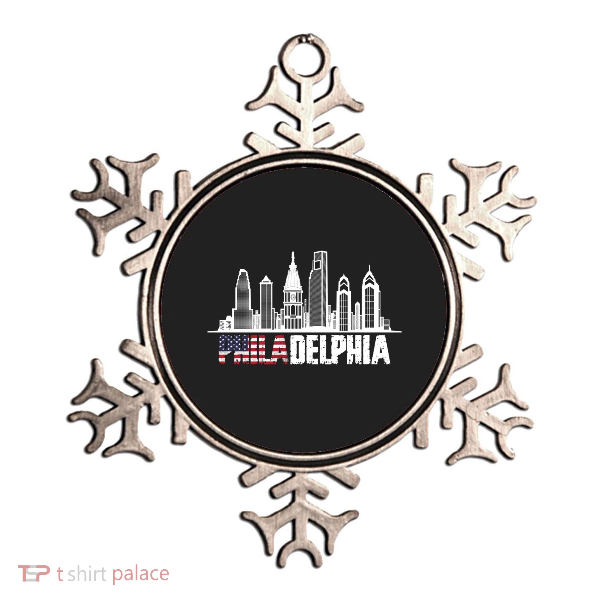 Love Philadelphia Skyline Downtown Cityscape Philly America Flag Ornament