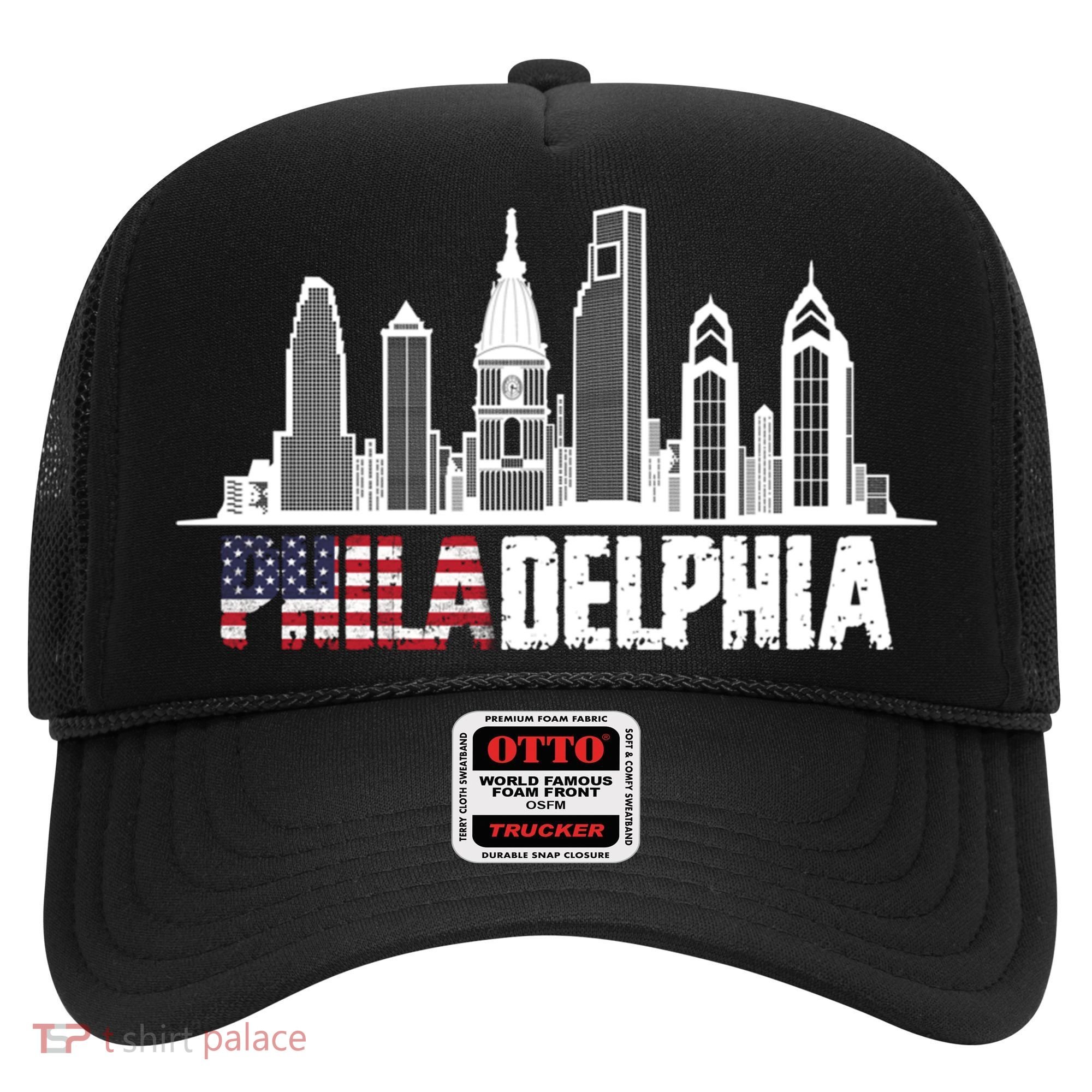 Love Philadelphia Skyline Downtown Cityscape Philly America Flag Hat