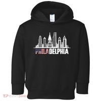 Love Philadelphia Skyline Downtown Cityscape Philly America Flag Toddler Hoodie thumb 0
