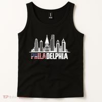 Love Philadelphia Skyline Downtown Cityscape Philly America Flag Tank Top thumb 2