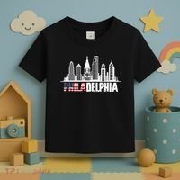 Love Philadelphia Skyline Downtown Cityscape Philly America Flag Toddler T-Shirt thumb 3
