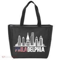 Love Philadelphia Skyline Downtown Cityscape Philly America Flag Tote Bag thumb 0