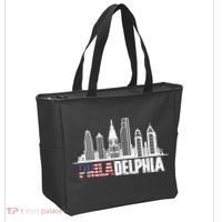 Love Philadelphia Skyline Downtown Cityscape Philly America Flag Tote Bag thumb 2