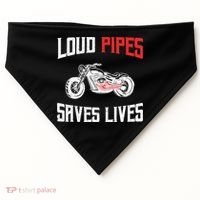 Loud Pipes Saves Lives Biker USA-Made Doggie Bandana thumb 0