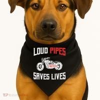 Loud Pipes Saves Lives Biker USA-Made Doggie Bandana thumb 1