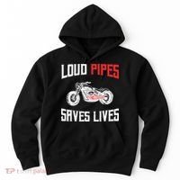 Loud Pipes Saves Lives Biker Hoodie thumb 0