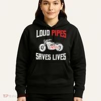 Loud Pipes Saves Lives Biker Hoodie thumb 5