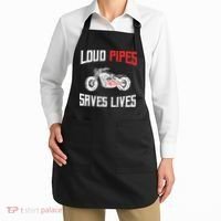Loud Pipes Saves Lives Biker Apron thumb 2