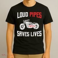 Loud Pipes Saves Lives Biker T-Shirt thumb 3