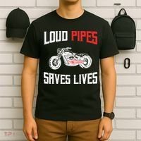 Loud Pipes Saves Lives Biker T-Shirt thumb 6