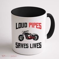 Loud Pipes Saves Lives Biker Coffee Mug thumb 1