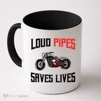 Loud Pipes Saves Lives Biker Coffee Mug thumb 0