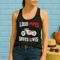 Loud Pipes Saves Lives Biker Women's Tank Top thumb 2