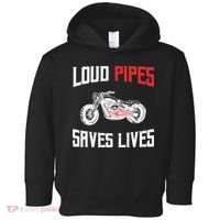 Loud Pipes Saves Lives Biker Toddler Hoodie thumb 0