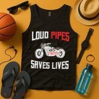 Loud Pipes Saves Lives Biker Tank Top thumb 4