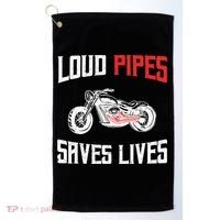 Loud Pipes Saves Lives Biker Golf Towel thumb 0