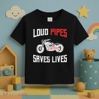Loud Pipes Saves Lives Biker Toddler T-Shirt thumb 3