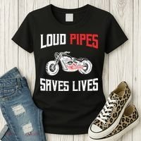 Loud Pipes Saves Lives Biker Women's T-Shirt thumb 3