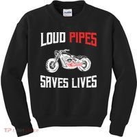 Loud Pipes Saves Lives Biker Kids Sweatshirt thumb 0