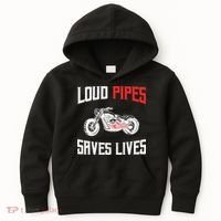 Loud Pipes Saves Lives Biker Kids Hoodie thumb 0