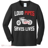 Loud Pipes Saves Lives Biker Kids Long Sleeve Shirt thumb 0
