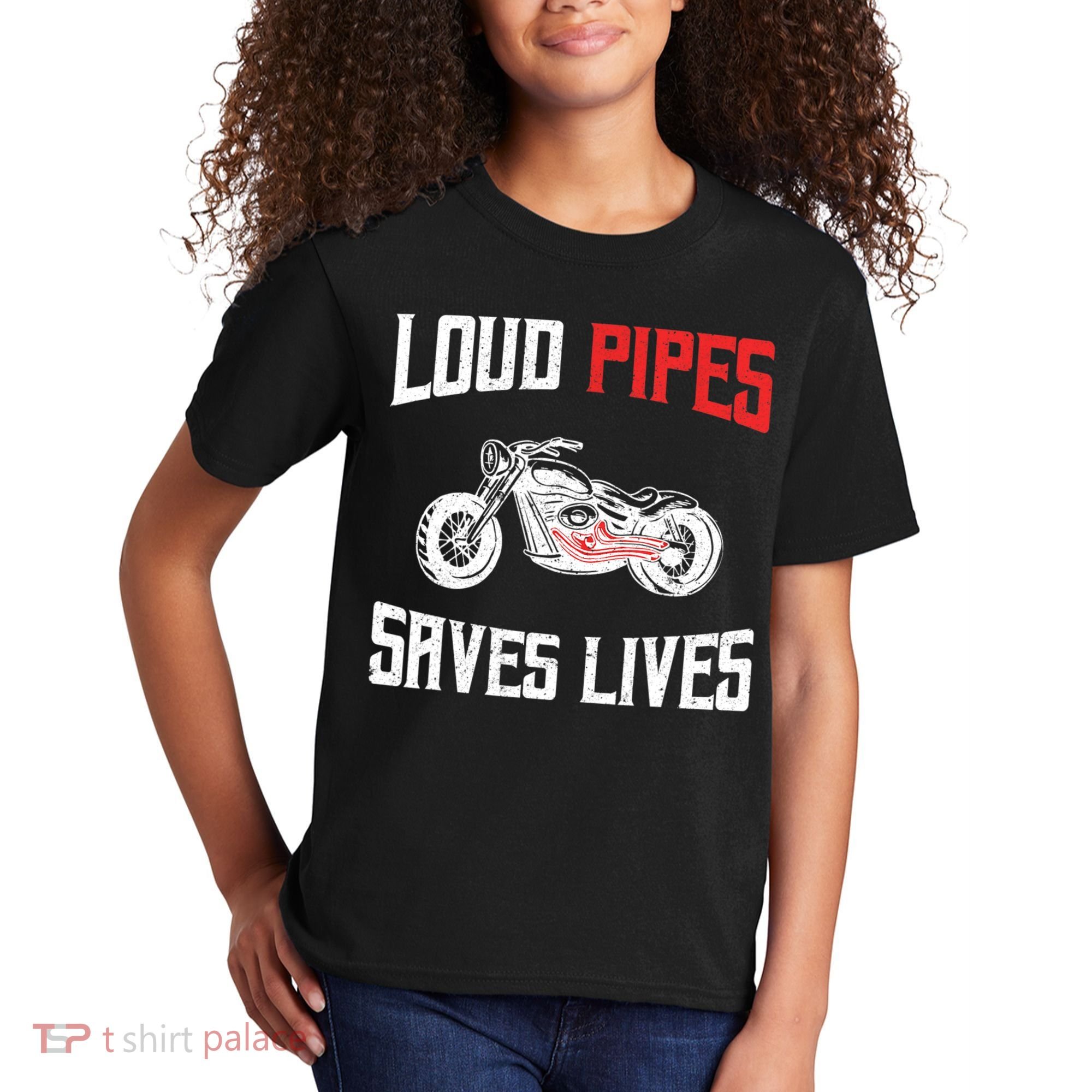 Loud Pipes Saves Lives Biker Kids T-Shirt