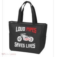 Loud Pipes Saves Lives Biker Tote Bag thumb 3