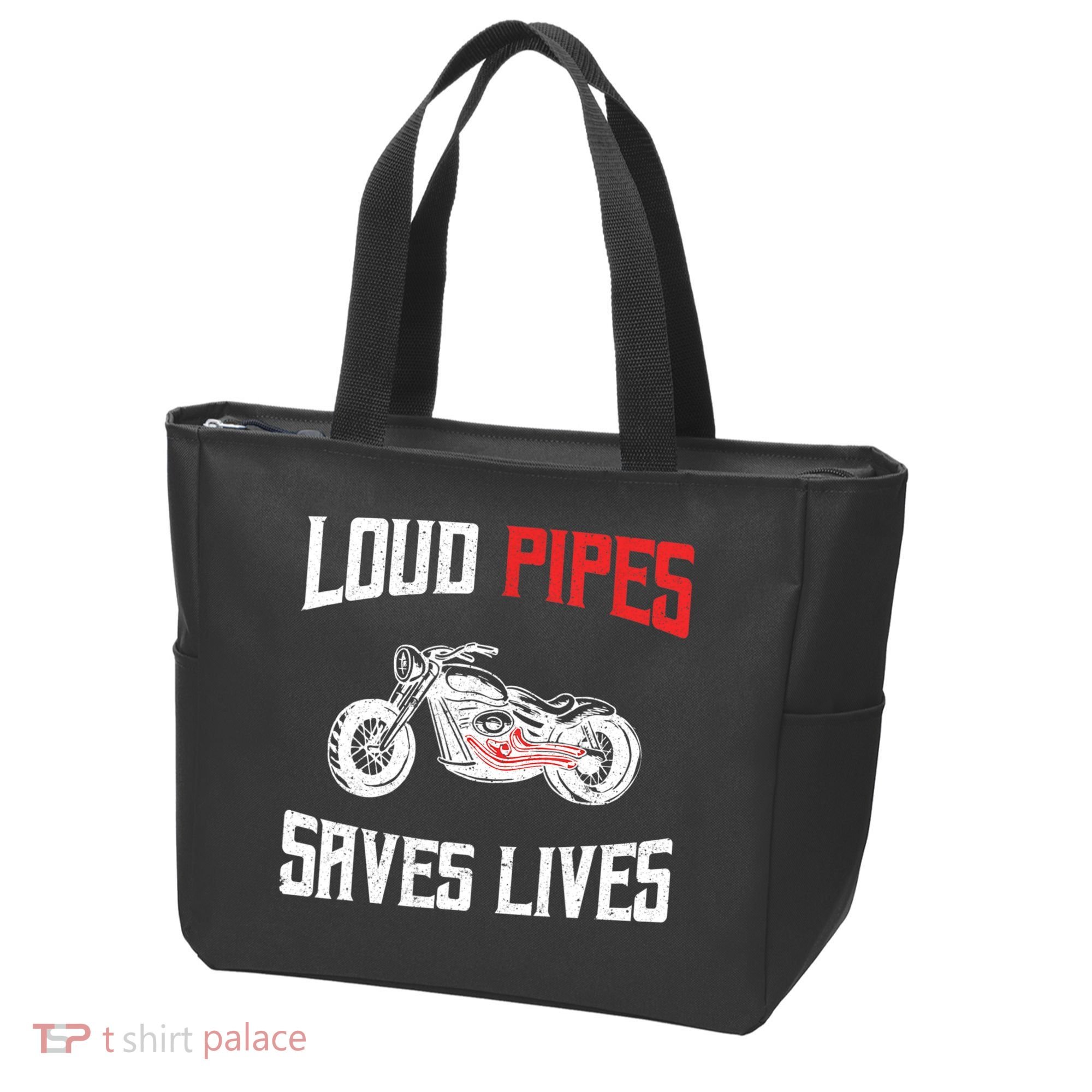 Loud Pipes Saves Lives Biker Tote Bag