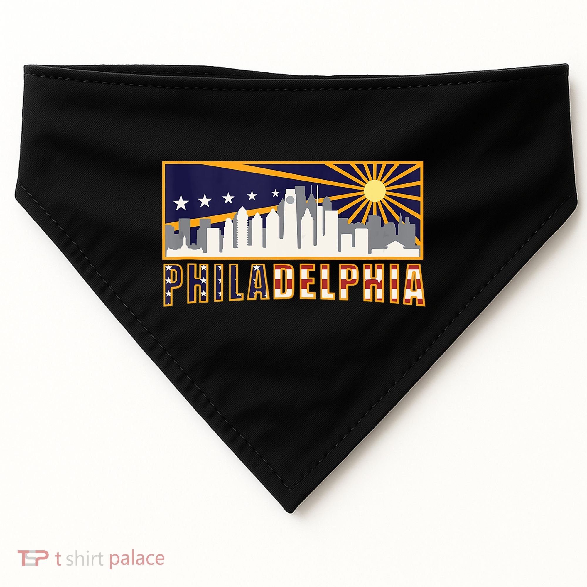 Love Philadelphia Skyline Downtown Cityscape Philly Souvenir USA-Made Doggie Bandana