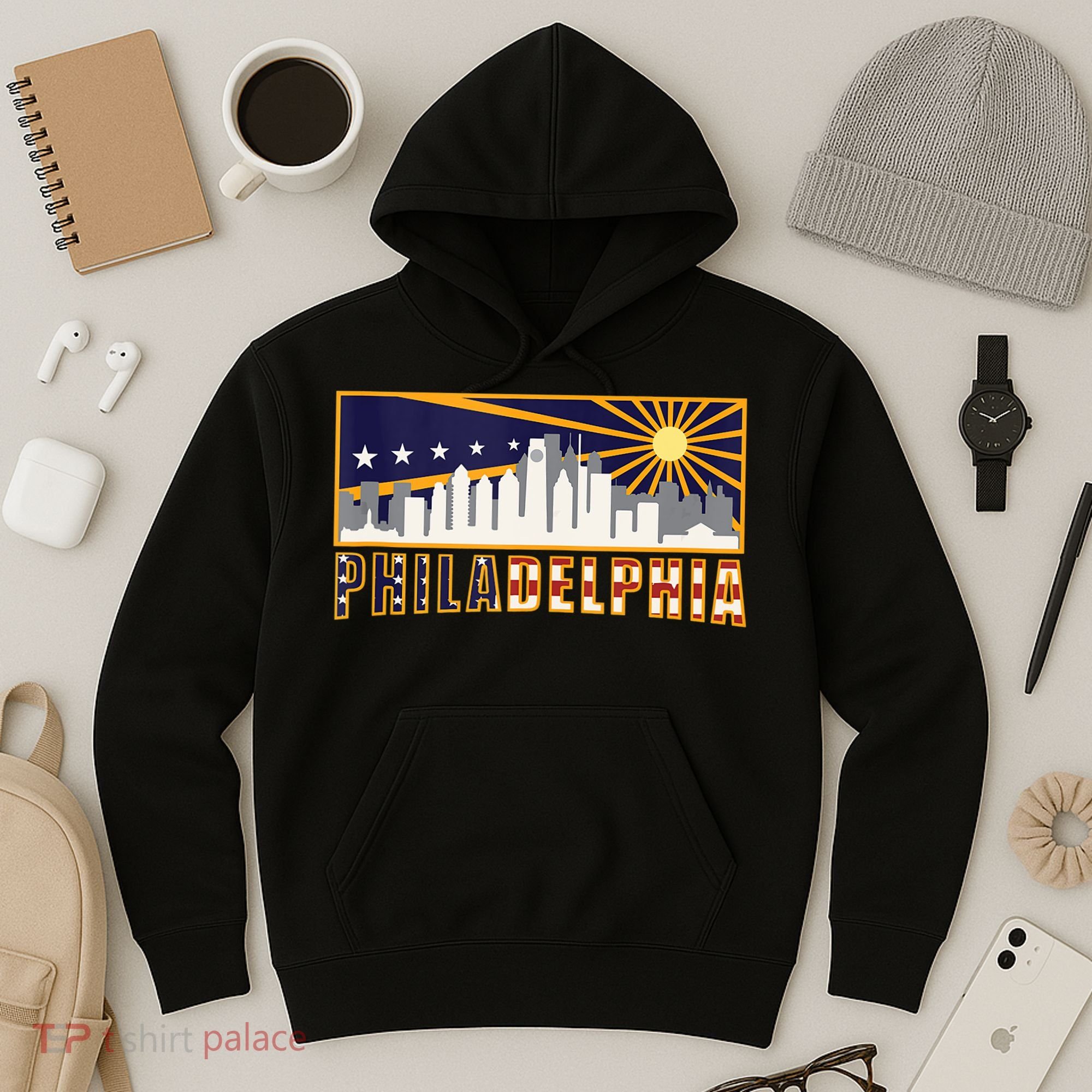 Love Philadelphia Skyline Downtown Cityscape Philly Souvenir Hoodie