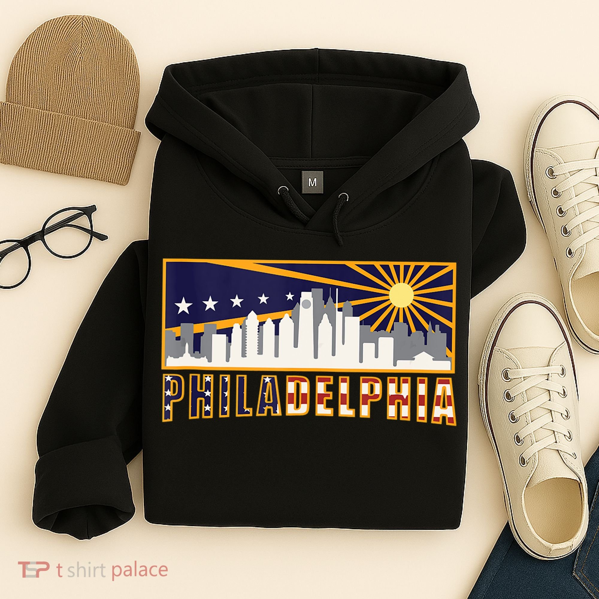 Love Philadelphia Skyline Downtown Cityscape Philly Souvenir Hoodie
