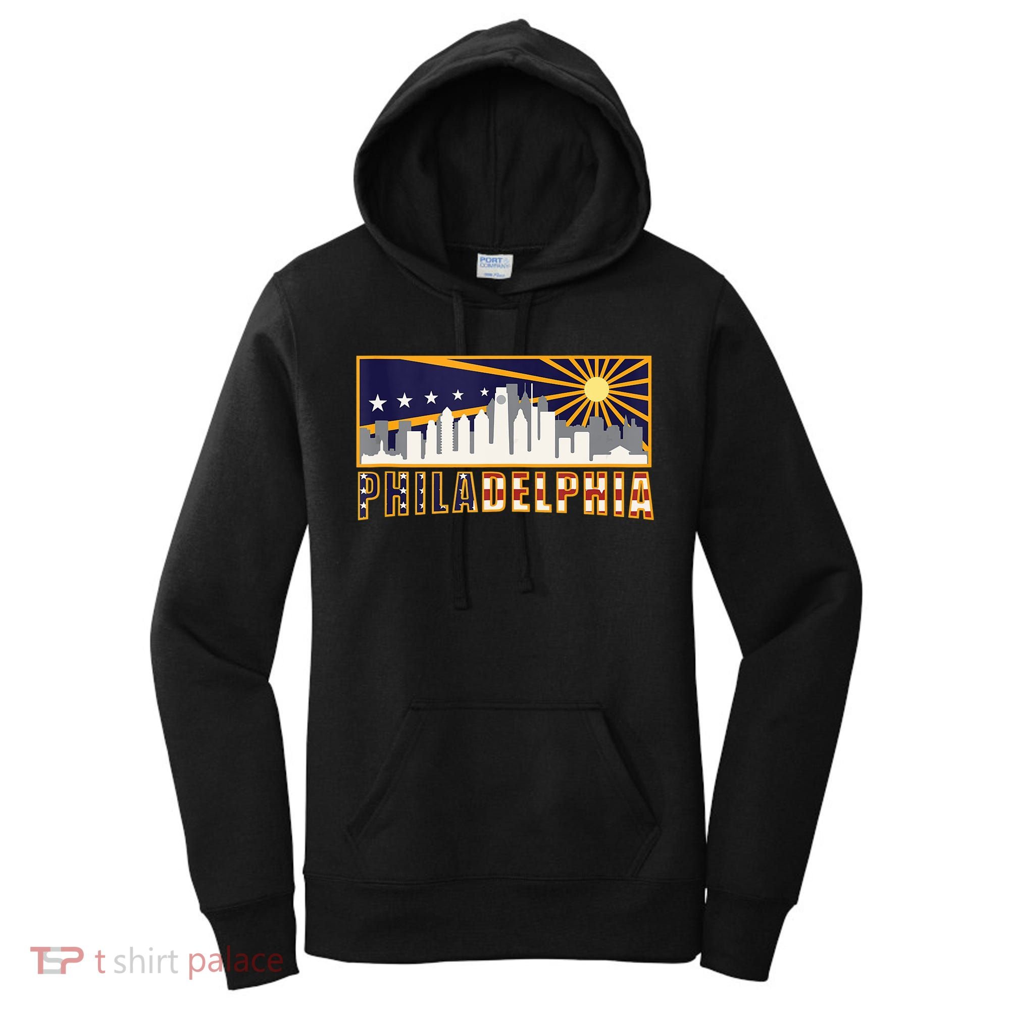 Love Philadelphia Skyline Downtown Cityscape Philly Souvenir Women's Hoodie