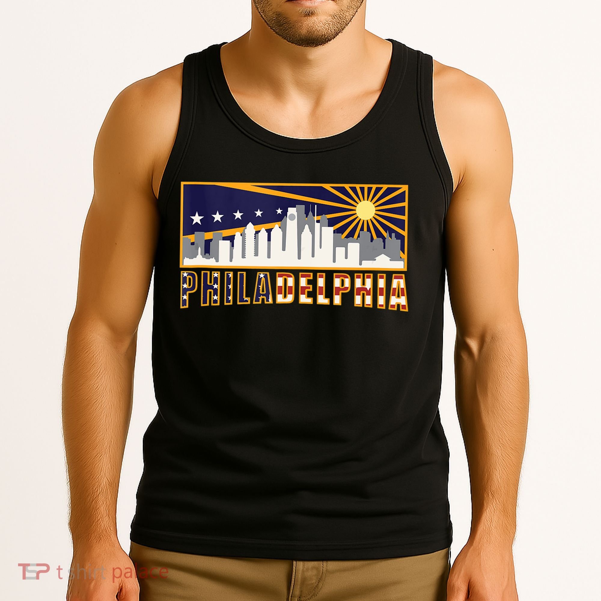 Love Philadelphia Skyline Downtown Cityscape Philly Souvenir Tank Top