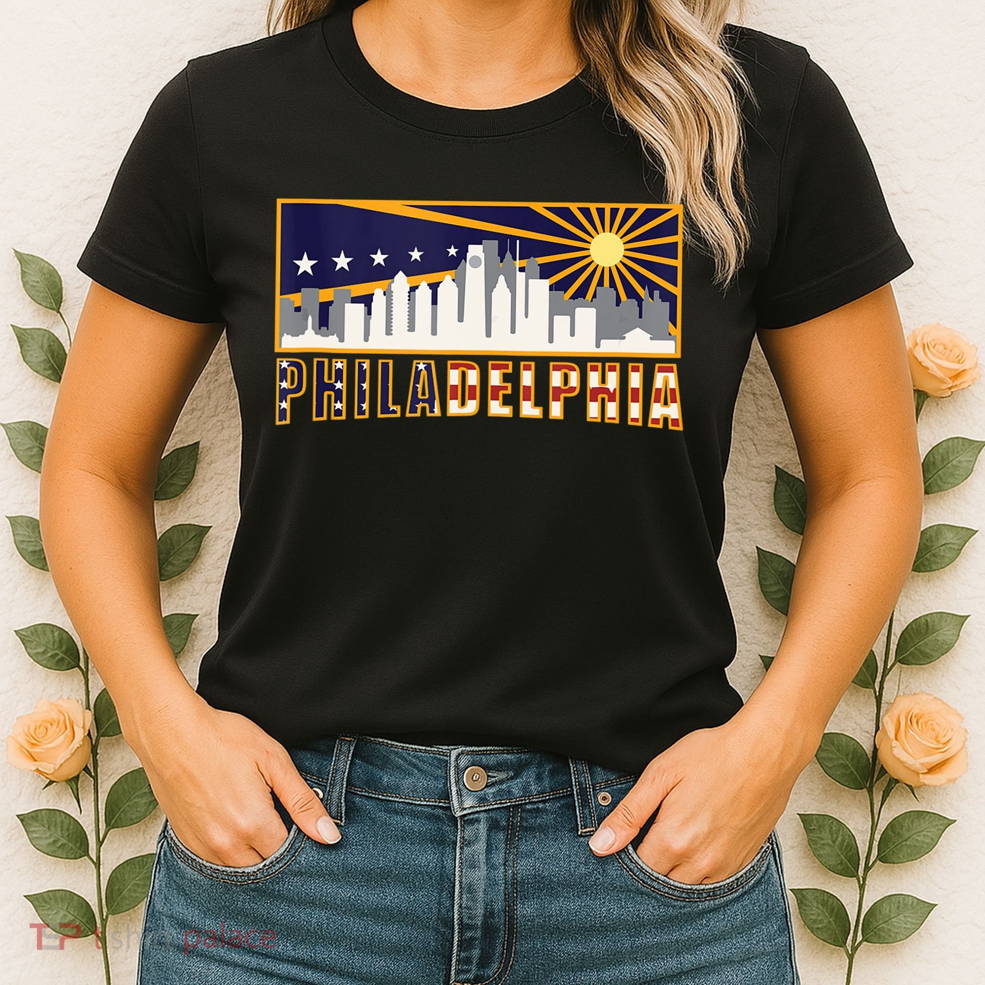 Love Philadelphia Skyline Downtown Cityscape Philly Souvenir Women's T-Shirt
