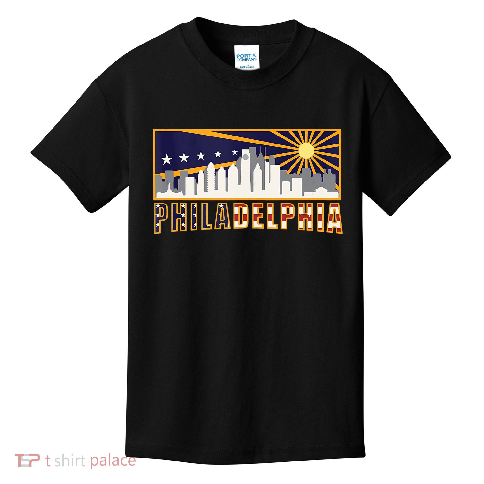 Love Philadelphia Skyline Downtown Cityscape Philly Souvenir Kids T-Shirt