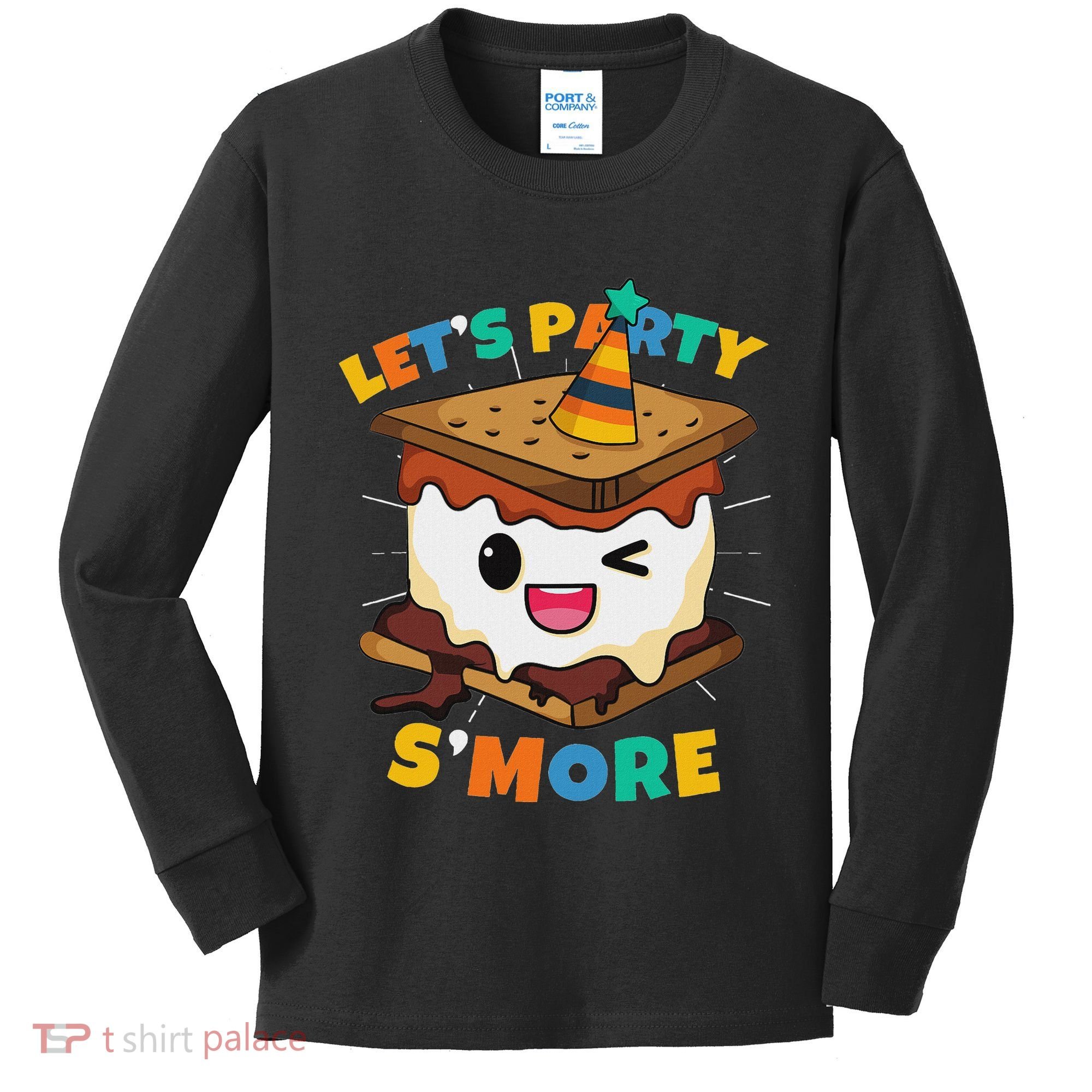LetS Party SMore Boy Camping Cute Smores Kids Long Sleeve Shirt