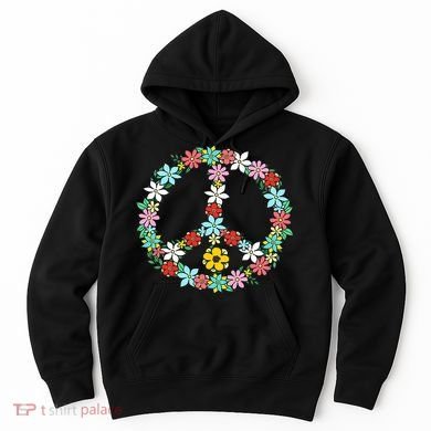 Love Peace Sign 60s 70s Dye Tie Dye Peace hippy tee Hoodie