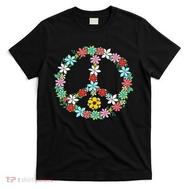 Love Peace Sign 60s 70s Dye Tie Dye Peace hippy tee T-Shirt