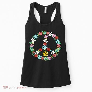 Love Peace Sign 60s 70s Dye Tie Dye Peace hippy tee Women's Tank Top