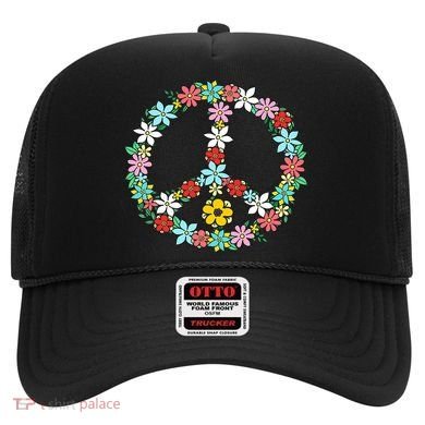 Love Peace Sign 60s 70s Dye Tie Dye Peace hippy tee Hat