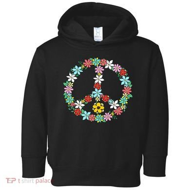 Love Peace Sign 60s 70s Dye Tie Dye Peace hippy tee Toddler Hoodie