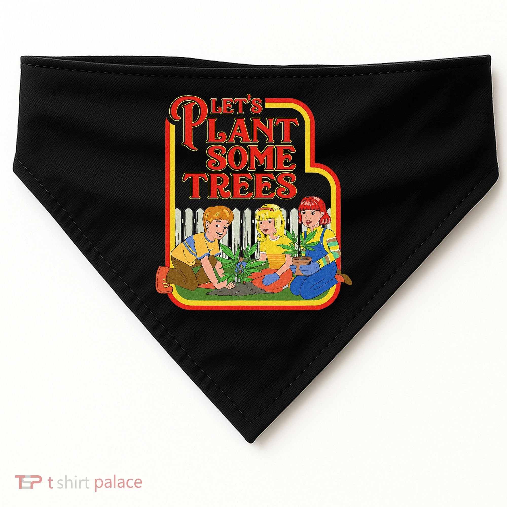 Let’S Plant Some Trees Cannabis Humor Marijuana Funny Weed USA-Made Doggie Bandana