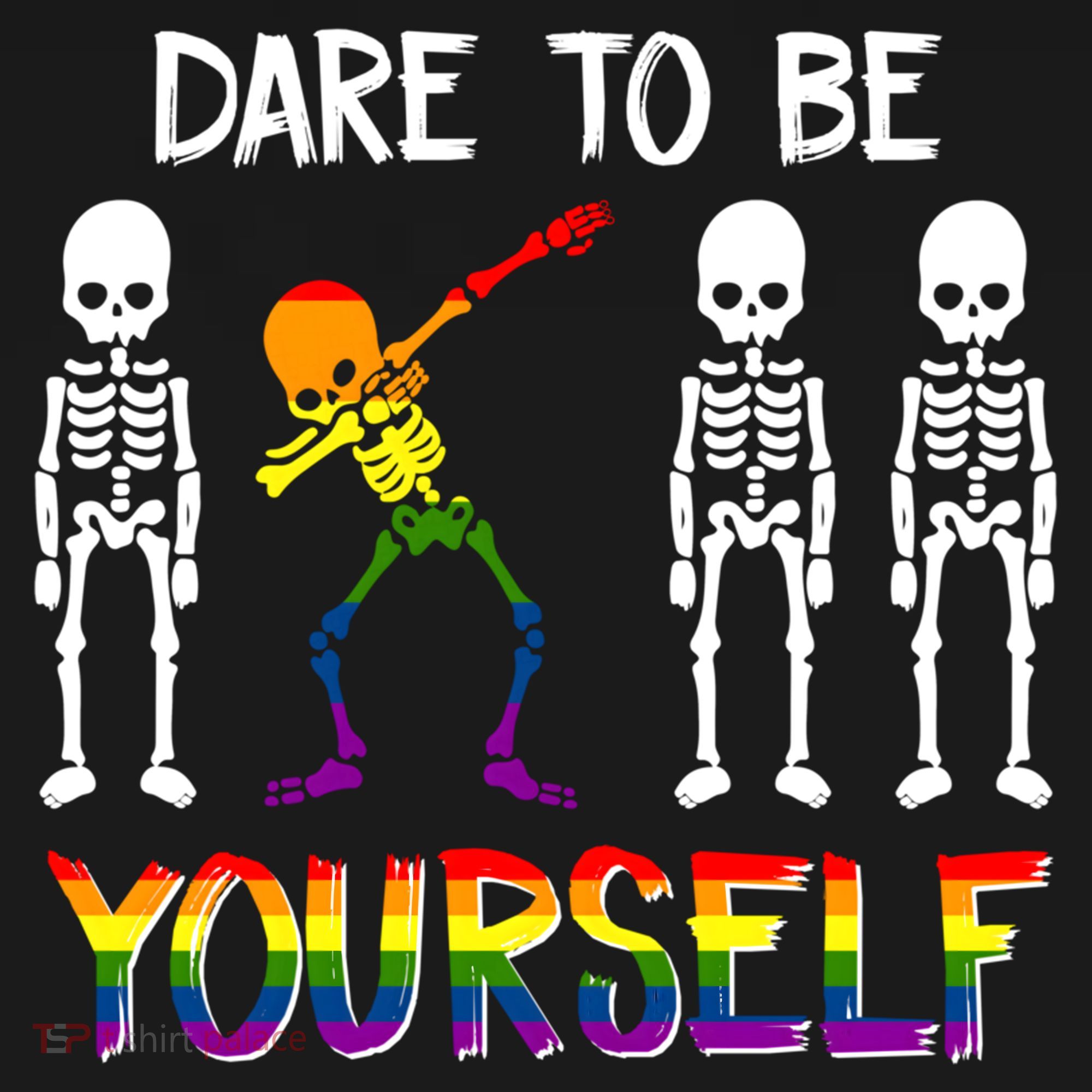 Lgbt Pride Skeleton Dabbing Dare To Be Yourself Outfit Gift Backpack