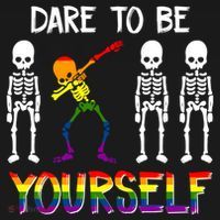 Lgbt Pride Skeleton Dabbing Dare To Be Yourself Outfit Gift Women's Hoodie thumb 2