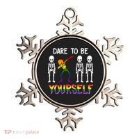Lgbt Pride Skeleton Dabbing Dare To Be Yourself Outfit Gift Ornament thumb 0