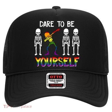 Lgbt Pride Skeleton Dabbing Dare To Be Yourself Outfit Gift Hat
