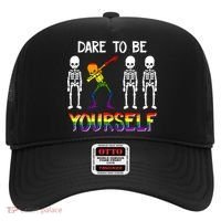 Lgbt Pride Skeleton Dabbing Dare To Be Yourself Outfit Gift Hat thumb 0
