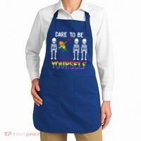 Lgbt Pride Skeleton Dabbing Dare To Be Yourself Outfit Gift Apron thumb 2