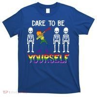 Lgbt Pride Skeleton Dabbing Dare To Be Yourself Outfit Gift T-Shirt thumb 0