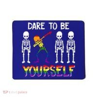 Lgbt Pride Skeleton Dabbing Dare To Be Yourself Outfit Gift Mousepad thumb 0